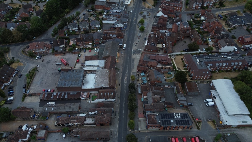 High Street Overhead in Cranleigh, Surrey